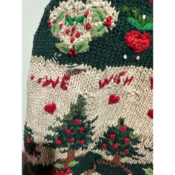Vintage Tiara International Women's Christmas Cardigan Green Size XL Button Up - Picture 7 of 7
